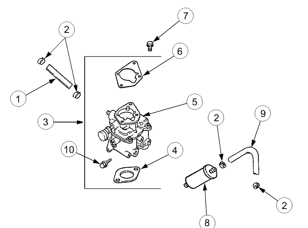 Fuel System (Kh-62588) Diagram and Parts List for 2518-44 13A208L100-13B288L100 Cub Cadet Lawn Tractor